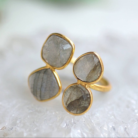 Four Stone Natural-Amazonite Ring - Picture 3 of 4